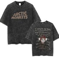 Arctic Monkeys I Wanna Be Yours Vintage Washed Oversized Black TShirt  Indie Rock Fan Unisex Streetwear Tee S įvairiaspalvis