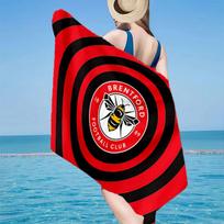 Brentford Football Club Crest Beach Towel, Quick-drying, Easy to Care for, Use for Both Fitness and Beach Vacations,Sports Essential Fan Gift 70cmx140cm(27x55inch)