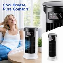 Portable Evaporative Cooler with Humidifier and Timer for Home Desk One Size gray