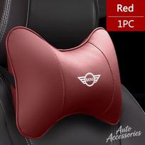 Automobilinės kėdutės odinė kaklo pagalvėlė Galvos atrama Atramos pagalvėlė Automobilio priedai BMW Mini Cooper One JCW F54 F55 F56 F57 F60 R50 lipdukas fpvcm00 pink