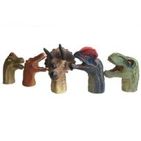 5 vnt Imitacinis dinozaurų pirštų lėlių žaislas Mini silikoninis dinozauro modelis, pasakojantis istoriją Pirštų lėlių vakarėlio žaislai Dovana mažyliui gray