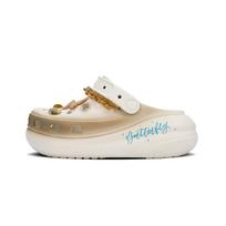 Crocs Crush Clog EVA Lazy Cat Dead Leaf Butterfly Graffiti Trend Campus Preppy Unique Personality Hole Shoes Unisex White Brown 36-37