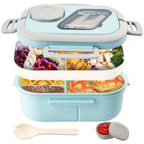1 Adult Bento Box, Salad Container, Large 40.5 Oz. Salad Bowl, Bento-Style Tray For Toppings rožinė