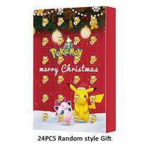 HOT  Pokemoned Christmas Advent Calendar Box 24pcs Kawaii Pikachu Anime Figures Children Toys For Boys Girls Kid Xmas Gifts