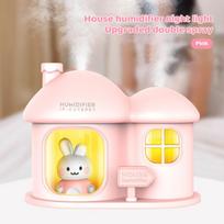 Cartoon House Aroma Essential Oil Diffuser 7-Colours Ambient Night Lights USB Lovely Home Air Humidifier for Children Home Gifts beige