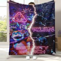 Horror Freddy F-FNAF Games Flannel Blanket,Ultra Soft Warm Plush Throw for Home Bedroom Bed Sofa Cover Office Camping Picnic 75x90cm gray