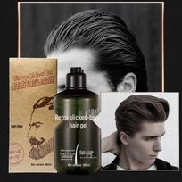 Men's Styling Gel Cream: Strong Hold, Moisturizing, Fresh Scent for Oily Hair and Pompadour Styles LSKT black