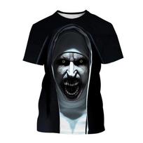Hot New Terrifier Printed 3D T-Shirt Fashion Horror Movie Round Neck Y2k Top Summer New Men Women Scary Pattern Short Sleeve Tee S black