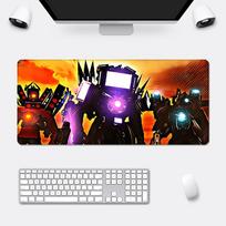 Skibidi Toilet Speakerman Mousepad HD Printing Computer Gamers Locking Edge Nonslip Mouse Pad XXLxcm Keyboard PC Desk Pad 300x800x2mm