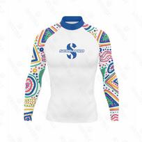 Mens Long Sleeve UV Protection Rash Guard Surfing Diving Swimming Water Sports Sun Quick Dry XXS white
