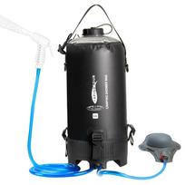 12L Portable Camping Shower Bag with Foot Pump and Shower Head Hose for Camping Hiking Backpacking Backpacking Shower Bag black