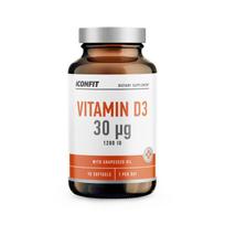 ICONFIT Vitamin D3 with grape seed oil, 30 μg, 90 caps (4744130014457)