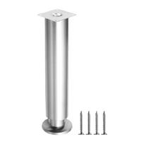 Metalinis apvalus atraminis kojelė 25-26cm Reguliuojama baldų koja Virtuvinės spintelės kojelės Spintelėms Sofa Spintelė Baldai sidabras