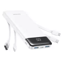 Charmast W1148 Power Bank | 10,000 mAh | 15W | USB-A, USB-C, Lightning, Micro USB | white