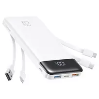 Charmast W2065 Power Bank | 20,000 mAh | 22.5W | PD | USB-A, USB-C, Lightning, Micro USB | white