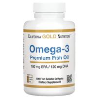 Kalifornijos auksinė mityba, Omega-3 aukščiausios kokybės žuvų taukai, 100 žuvų želatinos minkštųjų gelių