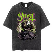 2026 Ghost Grupės Išplėštas Vintažinis Skeletas Roko Trumpomis Rankovėmis Apvalia Kaklo Y2k Marškinėliai Unisex Drabužiai Naujas Viršus & Marškinėliai Unisex Marškinėliai L smėlis