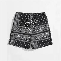 Trend Bandana Graphic Beach Short For Men Summer Fashion 3D Printed Swim Trunks Loose Casual Streetwear Hawaiian Short Pants XXS gray