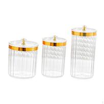 Maisto laikymo indai, sandarūs skaidrūs PP indai saldainiams, cukrui, kavai, riešutams ir kitiems Amber Jar Gold Top white