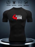 Mens White Compression Short Sleeve T-Shirt Red 4 Muscle Gym Graphic Quick Dry High Elasticity Breathable Workout And Athletic Top S juoda