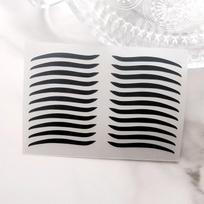 Black Almond Skin-Tone Double Eyelid & Cat-Eye Eyeliner Stickers with Smoky Eyeshadow Stickers white
