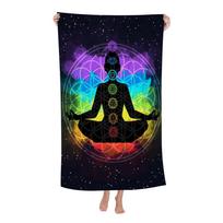 Indijos Budos statula Meditacija Čakros Mikropluošto Paplūdimio rankšluostis Sugeriantis Greitai džiūstantis Joga Plaukimas Kurortas Alpinizmas Rankšluostis Cotton 30x30cm blue