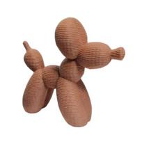 3D Printed Knitted Balloons Dog Sculpture, Cute Animal Figurine, Balloon Dog Shaped Statue, Minimalist Desktop Ornament Decoration for Home Bedroom tamsiai ruda spalva