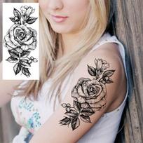 1 lapas 3D rožės gėlės tigro laikini tatuiruotės moterims mergaitėms grožis vandens perkeliamoji tatuiruotė rankovė netikra gyvatė bijūnas uždengia China Mainland gray