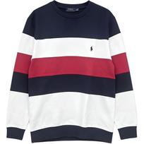 Polo Ralph Lauren Ss26 Small Pony Logo Embroidered Color Block Striped Crew Neck Pullover Long Sleeve Sweatshirt Men sweatshirt 710741370-003 2XL
