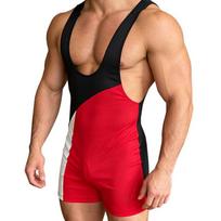 Vyriškas Nailono Spandex Kompresinis Sportinis Bodis Imtynės Fitnesas Bėgimas Sporto Salė Treniruotė Medium black