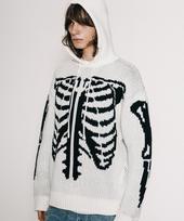 VASTIC Bone Jacquard Hoodie Knit_White / Black L black