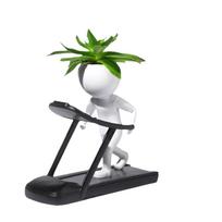 Sporting Treadmill Creative Human Shaped Small Flower Pots Resin Cactus Pot Planter Succulent Funny Flower Pots,Unique Cute Planters for Indoor Plants Treadmill Planter Pots balta