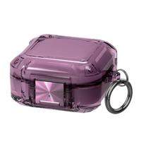 Transparents Earbud Case Scratch Resistant TPU Protections Sleeve for 2/FE with Lanyard Keychains violetinė