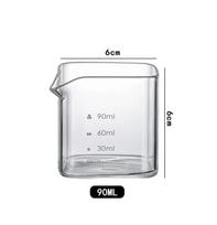 Single Spouts Square Measuring Pitcher Milk Cup 90/120ML Espresso Home Shot Glasses Parts Clear High Borosilicate Glass Mug white