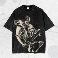 Killer Queen JoJos Bizarre Adventure Graphic T Shirt Men Women Cotton Tshirts Retro Washed Tee Harajuku Male Oversized Tshirt S black