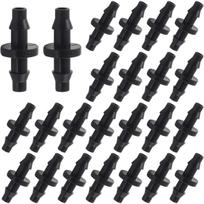 100 vnt. laistymo jungiamųjų detalių, tiesus jungiklis, spygliuota jungtis 4/7 mm vamzdeliui, laistymo sistema 100pcs juoda