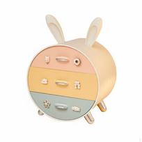Bunny Storage Box Cute Handle Design Hare Ear Desk Cabinet Large Capacity Drawer Organizer for beige