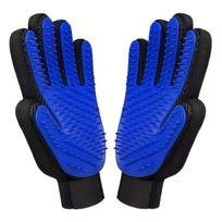 Pet Grooming Gloves Efficient Hair Removal Mitt Soft Massage for Dogs Cats Floating Hair Remover Cleaning Tool random 1pc mėlyna