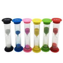 6 Pcs Sand Timer Colorful Hourglass Sandglass Sand Clock Timers Set for Brushing Children's Teeth Cooking Game School Office B white