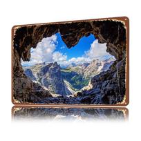 Dolomites Italy Travel Personalized D Textured Metal Poster Wall Art Tinplate Sign for Bathroom Decor Room Bedroom Decorations 20x30cm（7.8x11.8inch） gray