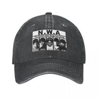 NWA Band Baseball Cap Vintage Distressed Cotton Rap Headwear Unisex Outdoor All Seasons Travel Adjustable Fit Hats Cap One Size gray