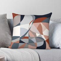 Navy And Rust Abstract Pillowcase Polyester Linen Velvet Creative Zip Decorative Throw Pillow Case Sofa Cushion Cover 30X30CM gray
