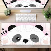 XXL Kawaii Panda Mouse Pad Large Computer Office Game Table 40x90cm Mat Rubber carpet Anti-slip Stitch Edge Keyboard Desk Pads 30cmx60cm(11.8x23.6inch) gray