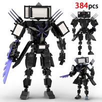 New Skibidis Toileted Giant Drillman Titans TVman Upgrade Speakerman Building Blocks Figure Model Toys for Ideas Birthday Gifts black