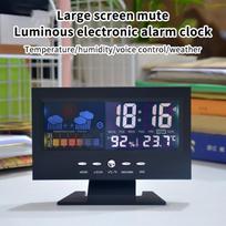 Multi-functional Digital Weather Station Clock Indoor Thermometer Hygrometer Calendar for Home Bedroom Office Daily Use juoda