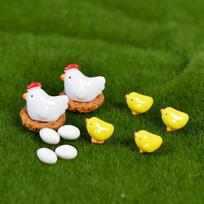 12 vnt. Mišinys Vištiena Viščiukas Kiaušinis Lizdas Figūrėlės Miniatiūros Namų Dekoravimas Kawaii Aksesuarai Sodo Dekoravimas Namams Velykų Dekoravimas white