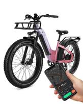Bodywel JB1011 Visureigis Elektrinis Dviratis 48V20Ah Baterija 1000W E-Kalnų Dviratis Su Priekiniu Krešiu ir Galiniu Krešiu 26 Colių Plačios Padangos Elektrinis Dviratis rožinė