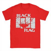 Harajuku aikštės trūkinėjantis marškinėlis Unisex medvilninis trumpomis rankovėmis Punk Rock grupės Juoda vėliava apvalia iškirpte vasariniai drabužiai S