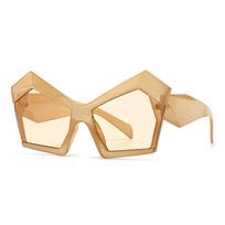 Oversize Cat Eye Sunglasses Women New Vintage Big Lrregular Square Shades Men Sun Glasses UV400 Eyewear Oculos Gafas De Sol Other beige