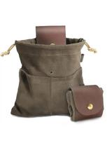 Outdoor Camping Harvest Bag Portable waist pack Foldable Drawstring Waist Bag Tool Pouch for Hiking And Picnicking tamsi chaki spalva